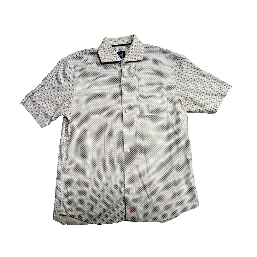 Johnnie O Prep Formance Short‎ Sleeve Mens Medium Red White Blue Shirt